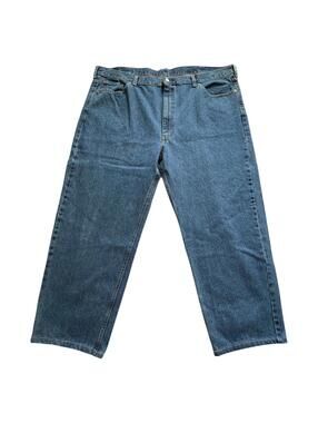 Levis 550 jeans mens relaxed fit dark wash denim straight leg 48x30 ACTUAL 48x28